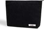 Cosmetic Bags for Women - Corduroy Cosmetic Bag Aesthetic Women Handbags Purses Smile Dots Makeup Organizer Storage Makeup Bag Girls Case Bags (Pure Black)
