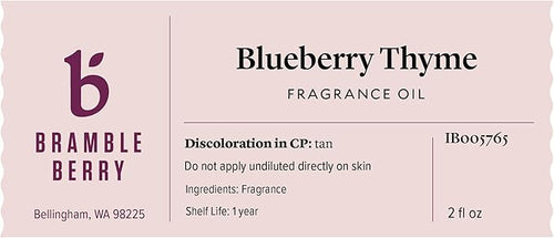 Bramble Berry Blueberry Thyme Fragrance Oil 2 oz | Sweet Herbal Scent for Soap Making, Candles, Lotion, Bath Bombs & Perfume | Skin Safe, Vegan, Paraben & Phthalate Free