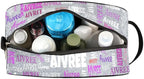Personalized Travel Cosmetic Bag Waterproof Makeup Bags, Custom Name Organizer Case Toiletries Container Bag Silver Glitters