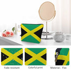 Women Cosmetic Bag Jamaica Flag, National Jamaica Flag Cute Makeup Bag For Purse Cosmetic Travel Bag For Toiletries Makeup Storage Bag Flax Skincare Bag Makeup Pouch Bags Green