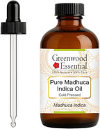 Greenwood Essential Pure Madhuca Indica Oil (Madhuca Indica) with Glass Dropper Cold Pressed 120ml (4 oz)