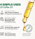 KUKKA Coffee Essential Oils - 1 Fl Oz - for Hair, Skin, Diffuser, Aromatherapy & DIY Soap Making Scent