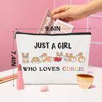 Secret Santa Gifts, Corgi Gifts Funny Corgi Makeup Bag Funny Cosmetic Bag Toiletry Bag Zipper Pouch for Women Girls Female Sister Daughter Friend Birthday Graduation Friendship