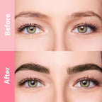 evpct 2Pcs Brown Magic Microblading Dual-Ended Eyebrow Contouring Pen Brow Pencil, with 4 Brush Micro-Fork-Tips Applicator and Precise Brush-Tip, Hair Like Strokes, with Dual-ended Eyebrow Brush