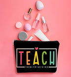 Teacher Makeup Bag,Teach Them to Be Kind Cosmetic Bag Gift for Women Girls,Birthday Christmas Appreciation Thank You Gifts for Teacher