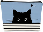 Cute Makeup Bag, Black Cat Cosmetic Pouch, Cat Gifts for Women, Camel-1