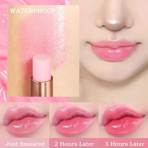 BINGBRUSH Peach Color Changing Lipstick,Moisturizer Long Lasting Lip Care Lip Balm Magic Lip Gloss Lip Tint Stain Gloss Set for Women (3 pcs Peach + Strawberry + Blueberry Lipstick)