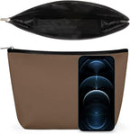 Personality Fashion Zipper Cosmetic Case, Portable Makeup Case, Toiletry Bag, Brown Travel Cosmetic Toiletry Bag
