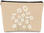 Daisy Makeup bag for Women Gift Pink Cosmetic Bag Zipper Travel Toiletry Bag Best Gift Idea for Teen Girls Women,Birthday Christmas Gifts for Teen Girls Sister