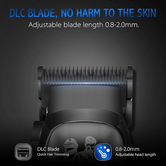 DSP Professional Hair Clipper for Men, Brushless Motor with 4CR DLC+Ceramic Blade, Rechargeable Cordless Hair Cutting Kit- Gift for Men, Pack of 2