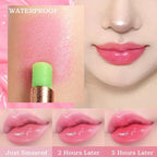 BINGBRUSH Peach Color Changing Lipstick,Moisturizer Long Lasting Lip Care Lip Balm Magic Lip Gloss Lip Tint Stain Gloss Set for Women (1pc Aloe vera)
