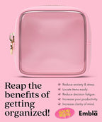 Clear Makeup Bag Zipper Pouch, Transparent Cosmetic Case Organizer, TSA Approved Travel Toiletry Case, Travel Accessories Essentials Makeup Tote for Women, Mini Cute Make up Bag for Purse - Flamingo