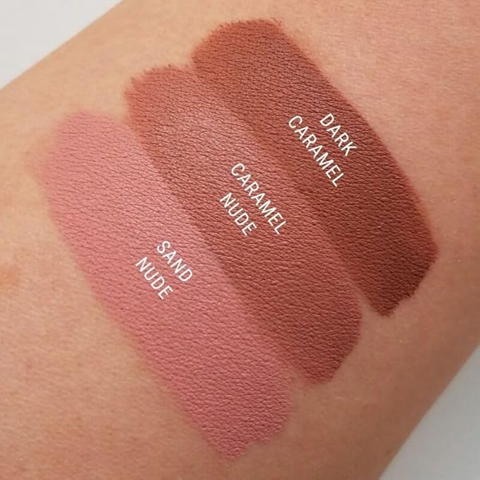 Aromi Matte Liquid Lipstick | Brown Nutmeg Lip Color, Long Wear, Transfer Proof, Paraben, Phthalate, + Gluten Free, Waterproof, Waterproof, Vegan (Dark Caramel)