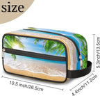 Tropical Palm Tree Beach Travel Toiletry Bag for Women Men Lightweight Cosmetic Makeup Bag Organizer Waterproof Shaving Bag Dopp Kit with Large Capacity for Toiletries and Shaving Accessories