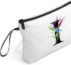 SEAMOON Bride to be Birthday Womens Unique Initial Monogram Gifts for Women Mom Personalized Travel Makeup Cosmetic Bag with Mirror Valentines Mothers Day Christmas Graduation I