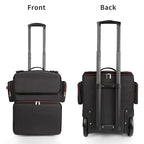 Large Makeup Train Case,Cosmetic Makeup Case for Hairstylist, Hairdresser Bag with Detachable Pouch,Heat Insulation and Anti-scalding Full layer for Hairdressing Tool Organizer Trolley with wheels
