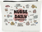 Nurse Accessories for Work Makeup Bag Cosmetic Bag, Nursing Essentials, Nurse Gifts, Mental Health Gifts, Inspirational Gifts for Women Female RN CNA NICU nurse Graduation Birthday Nurse Day