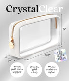Clear Makeup Bag Zipper Pouch, Transparent Cosmetic Case Organizer, TSA Approved Travel Toiletry Case, Travel Accessories Essentials Makeup Tote for Women, Small Cute Make up Bag for Purse - White