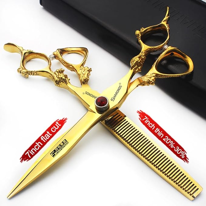 Hair Scissors 6/7/8/9-inch 440C High Hardness For Hairdressers Haircuts Cuttinging Scissors Professional Haircut (7 inch-2pc)