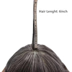 FACE MIRACLE Hair System for Men French Lace Mens Toupee Human Hair Replacement System Lace with PU Toupee for Men Male Hair Piece Wigs 7"X9" #1B60 Off Black with 60% Gray