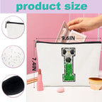 Soccer Gifts Initial Makeup Bag Monogrammed Cosmetic Bag Letter I Zipper Pouch Soccer Accessories for Girls Women Soccer Player Coach Friend Soccer Stuff Graduation Birthday Gifts