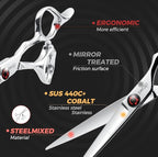 SWAP 5.5'' Professional Hair Cutting Scissors - Japanese SUS440C Steel (60-62HRC), Hand-Sharpened Blades, Adjustable Tension, Ergonomic Design for Salon/Home Use (S2)