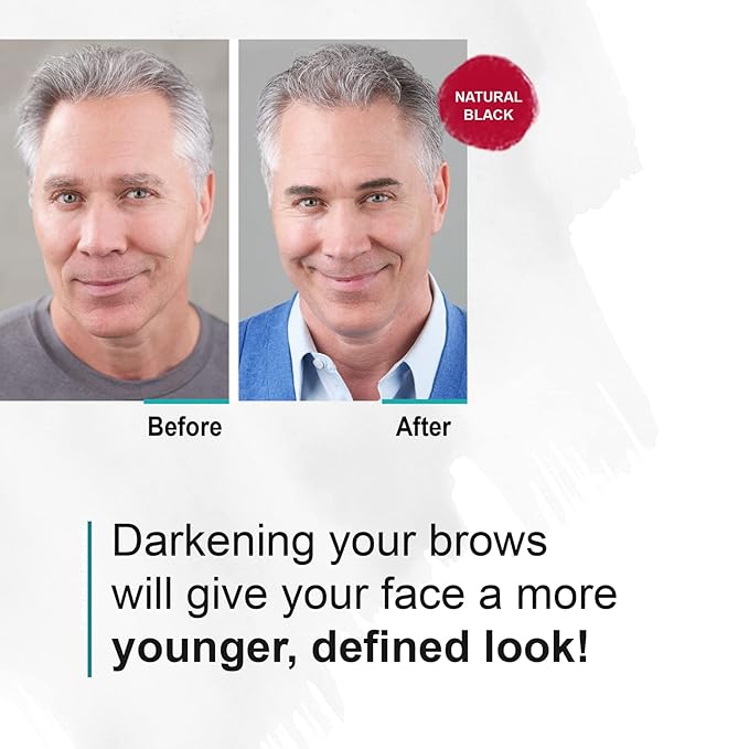 Sport Eyebrow Colorant, Men's Long Lasting Treatment to Cover Gray Brow Hairs, Dark Brown