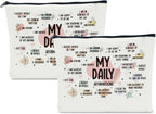 2 PCS Inspirational Gifts for Women Positive Affirmations Makeup Bag Motivational Gifts Encouragement Gifts for Women Female Sister Friend Coworker Christmas Cosmetic Bag Travel Toiletry Bag