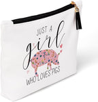 Pig Gifts for Lovers, Stuff Merch Decor, Women, Christmas Birthday for Owners, Farmer, Breeder, Crazy Lady Makeup Bag - Wise Women Getting A Pig