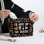 Magic Kingdom Lover Gift Halloween Snacks Cosmetic Bag Snacks Bag for Travel Cute Toiletry Bag for Girls Teens Friends Makeup Organizer Zipper Pouch (for The Snacks Black)