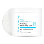 SKINN Multi-Acid Resurfacing Pads, with Glycolic, Lactic & Salicylic Acid, 60 Pads - Witch Hazel Chemical Peel for Face, Neck & Decollete Exfoliates, Brightens & Tones Skin, for Fine Lines & Wrinkles