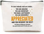 Inspirational Makeup Bag Employee Appreciation Gifts Thank You Gifts Cosmetic Bag Zipper Pouch Cheer Up Encouragement Gifts for Women Coworkers Boss Lady Manager Friend Christmas Birthday Gifts