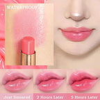 BINGBRUSH Peach Color Changing Lipstick,Moisturizer Long Lasting Lip Care Lip Balm Magic Lip Gloss Lip Tint Stain Gloss Set for Women (1pc Strawberry)