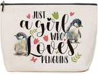 Penguin Gifts Penguin Makeup Bag Gifts for Penguin Lover Friendship Birthday Gifts for Women Girl Gift Idea for Animal Lover Just A Girl Who Loves Penguins Christmas Gifts