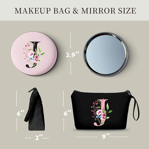 Birthday Friendship Womens Bridesmaid Proposal Coolest Gifts for Sister Teacher Coworkers Bride Personalized Travel Makeup Cosmetic Bag with Mirror Valentines Mothers Day Christmas Graduation J