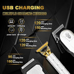 Clippers and Trimmers Set for Men Cordless Professional Hair & Beard Trimmer with Adjustable Lever and Large Battery Capacity, Electric Razor for Men, Ideal for Home Barber Shops