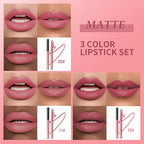 Matte Lip Liner Pencil Set, 12 Colors, Waterproof, Smudge-Proof, Long-Lasting, Semi-Glossy Finish for Defining, Contouring (2#, 3Count (Pack of 1))