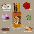 INTENSE OUD Dark Oud Ispahan Long Lasting Arabian Perfume Oils for Women 12ML (0.40 OZ) Bold Fragrance Oil With Rose, Saffron & Oud Notes – Premium Concentrated Perfume Oil in Black Gift Box