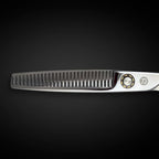 Professional Hair Cutting Scissors - 6 or 7 Inch Sizes - Convex Blade - Japanese 440C Stainless Steel - For Wet or Dry Cutting - Saki Shears Musashi For Hairdressers and Barbers (Thinning 6 Inches)