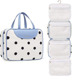 Bosidu Hanging Travel Toiletry Bag,Large Capacity Cosmetic Travel Toiletry Organizer for Women with 4 Compartments & 1 Sturdy Hook,Perfect for Travel/Daily Use/Christmas