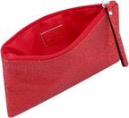 Celestial Glitter Makeup Pouch – Six Stunning Shades - Festive Cosmetic Bag (Aurora Red)