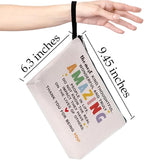 Teacher Appreciation Gifts Inspirational Makeup Bag Friendship Gifts for Women Female Teacher Social Worker Coworker Mom Encouragement Gifts Thank You Gifts Cosmetic Bag Graduation Birthday Gifts