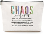 Chaos Coordinator Makeup Bag Chaos Coordinator Gifts for Women Thank You Gifts Cosmetic Bag Leopard Zipper Pouch Appreciation Gifts for Coworkers Boss Lady Mentor Colleague Christmas Birthday Gifts