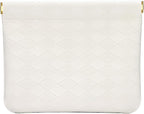 Leather Pocket Cosmetic Bag for Purse,Coin Purse Lipstick Cosmetic Accessories Organizer, Travel Kit Storage Pouch,Waterproof Portable No Zipper Self-closing (White/lozenge)