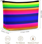 Women's Fashion Zipper Cosmetic Case, Portable Makeup Case, Personality Toiletry Bag, Travel Cosmetic Toiletry Bag Colorful Mexican Blanket Stripes