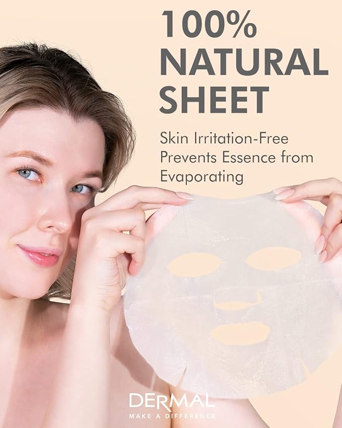 DERMAL 39 Combo Pack Made in Korea Facial Mask – 20+ Years of K-Beauty Experience, Premium Quality Korean Sheet Masks for Daily Skincare Routine