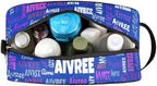 Custom Name Makeup Bag Travel Bag, Toiletry Bag Travel Large Capacity Cosmetic Container Organizer for Shampoo, Royal Blue Background Colorful Names