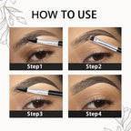 Medium Brown Eyebrow Powder Pomade Gel Shaper Makeup Kit with Dual-ended Brush, Eyebrow Stencil Kit for Women Shaping, Eye Brow Pomade Stencil Shaper Tinting kits for Women Long Lasting Waterproof