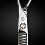 Professional Hair Cutting Scissors - 6 or 7 Inch Sizes - Convex Blade - Japanese 440C Stainless Steel - For Wet or Dry Cutting - Saki Shears Musashi For Hairdressers and Barbers (Thinning 6 Inches)