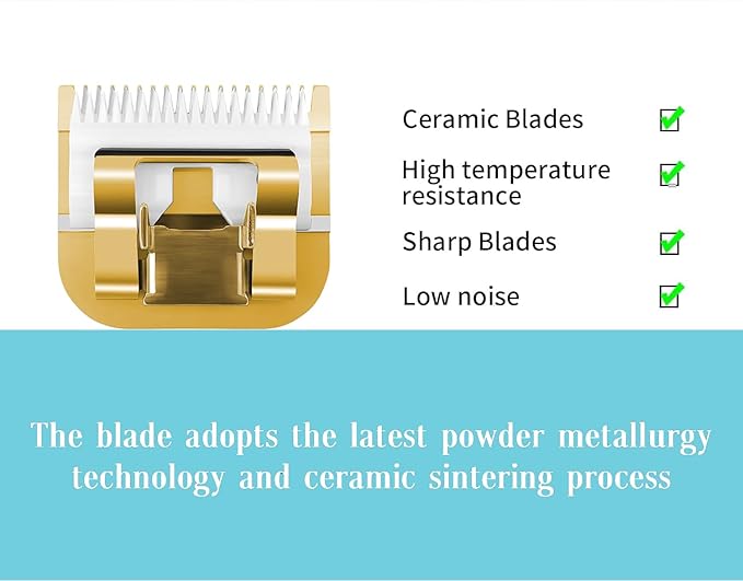 Professional Detachable Replacement Ceramic Blades Set,Cut Length,Compatible with Andis AGC,BDC,BGC,MBG Series/Oster Classic 76/Star-Teq/Power-Teq/A5 Clipper (0.5mm-9.5mm 5 PACK) Golden